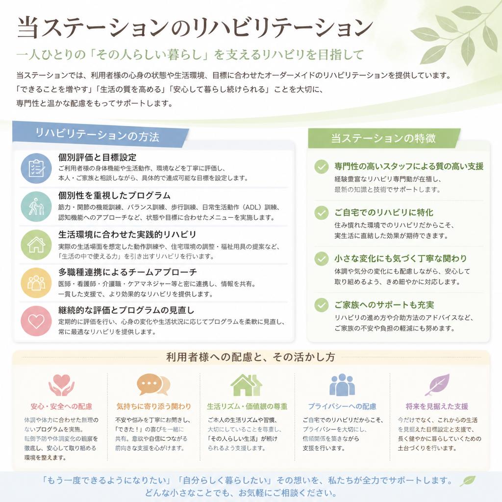 エキナセアのリハビリテーションの特徴