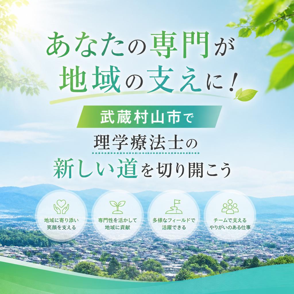 あなたの専門が地域の支えに！武蔵村山市で理学療法士の新しい道を切り開こう