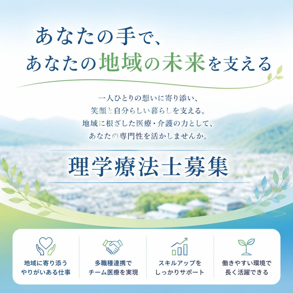 「あなたの手で、あなたの地域の未来を支える」理学療法士募集